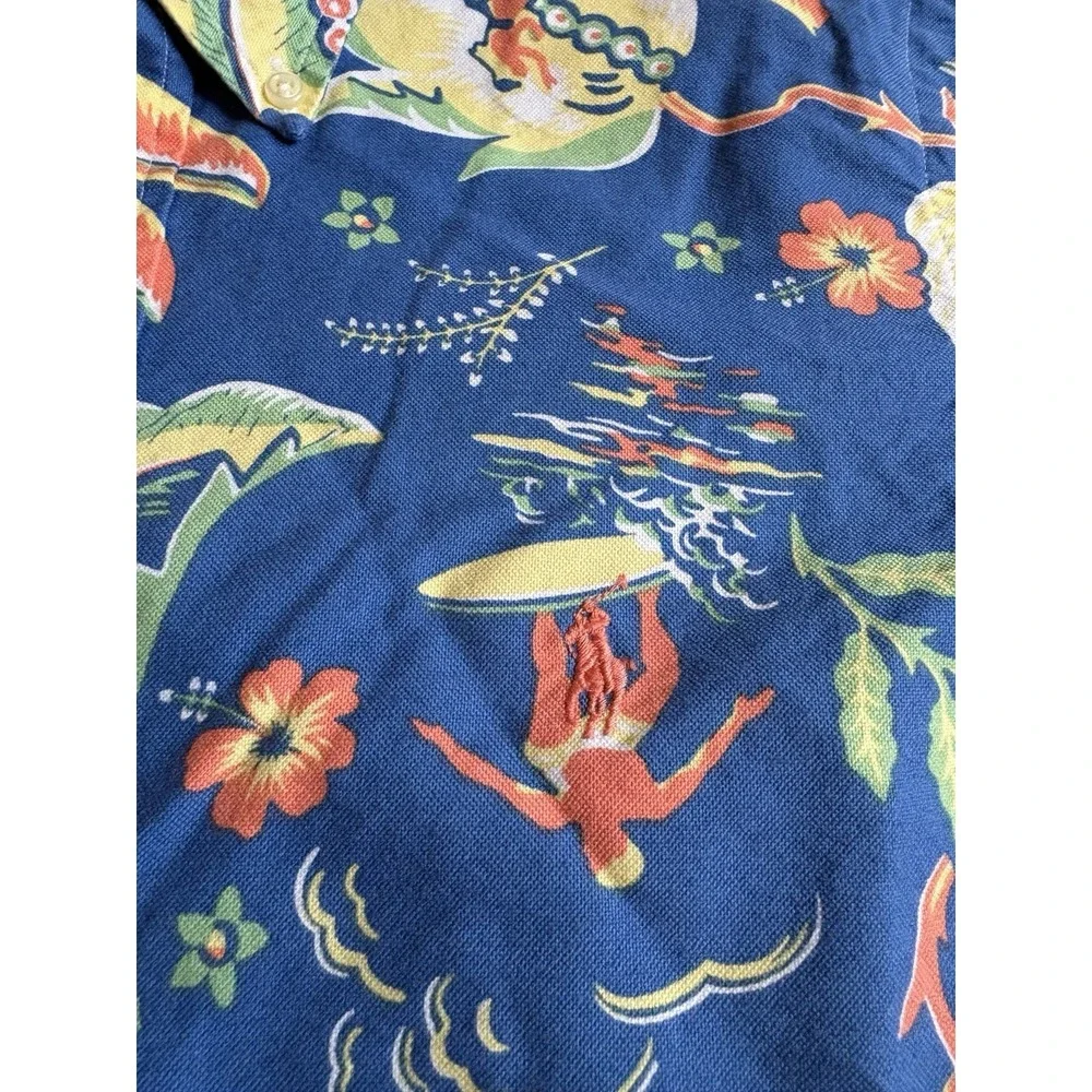 Polo Ralph Lauren Button Long Sleeve Shirt Floral Tropical Beachy Surfer | Sz Sm